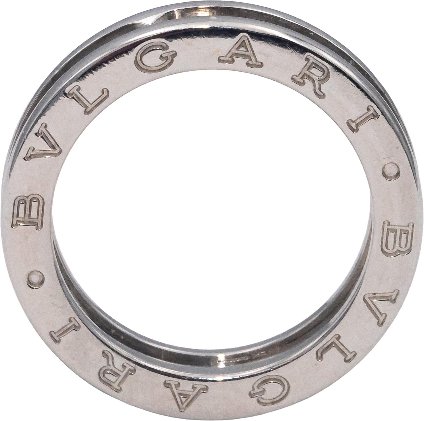 BVLGARI Designer 18k White Gold B.zero1 Band Ring Size 7.75 Euro Size 56
