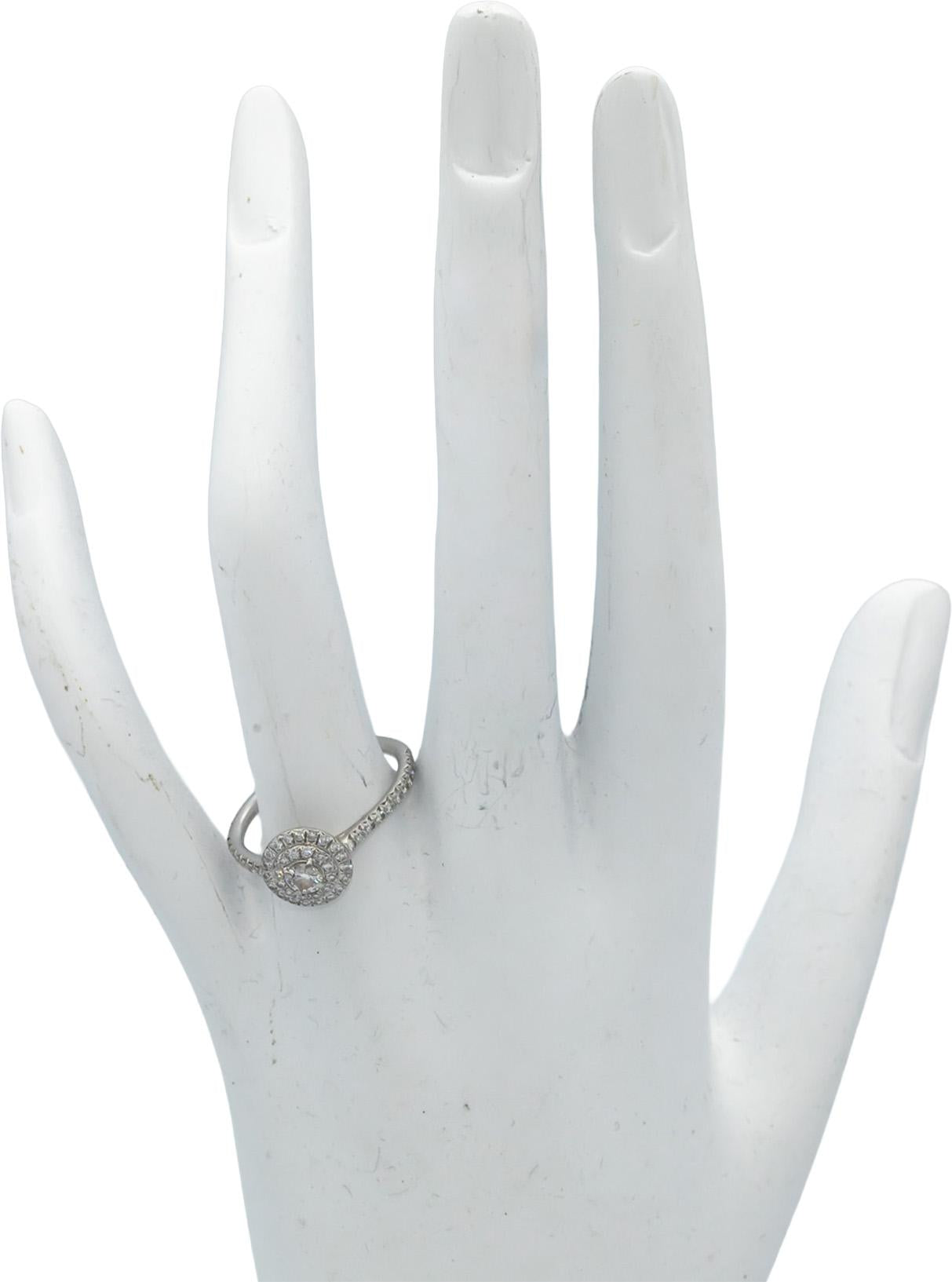 TIFFANY & CO. Platinum Diamond Soleste Double Halo Ring 1.0CT w/ .25CT Center