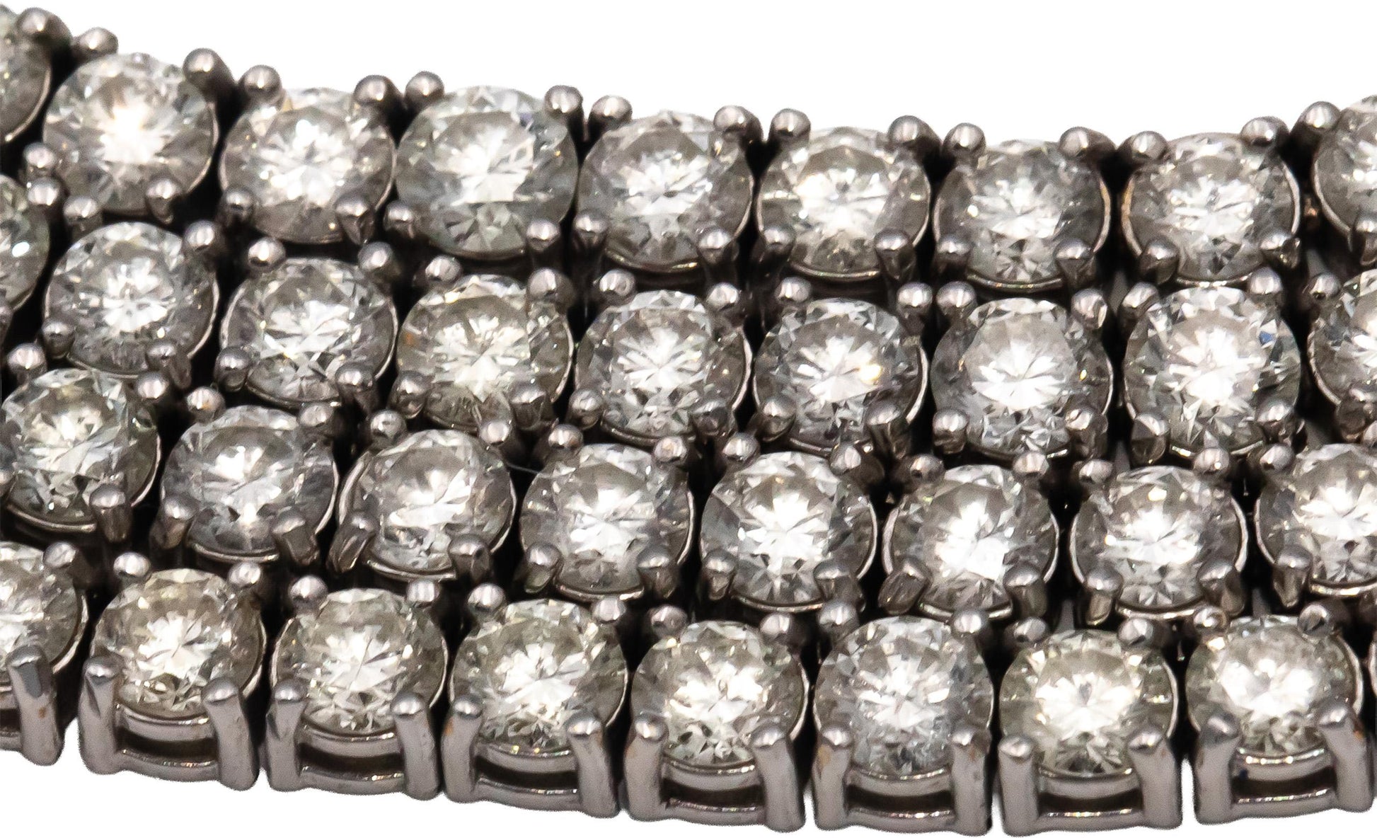 14k White Gold Lab-Grown Round Diamond Tennis Necklace 20.0CTW