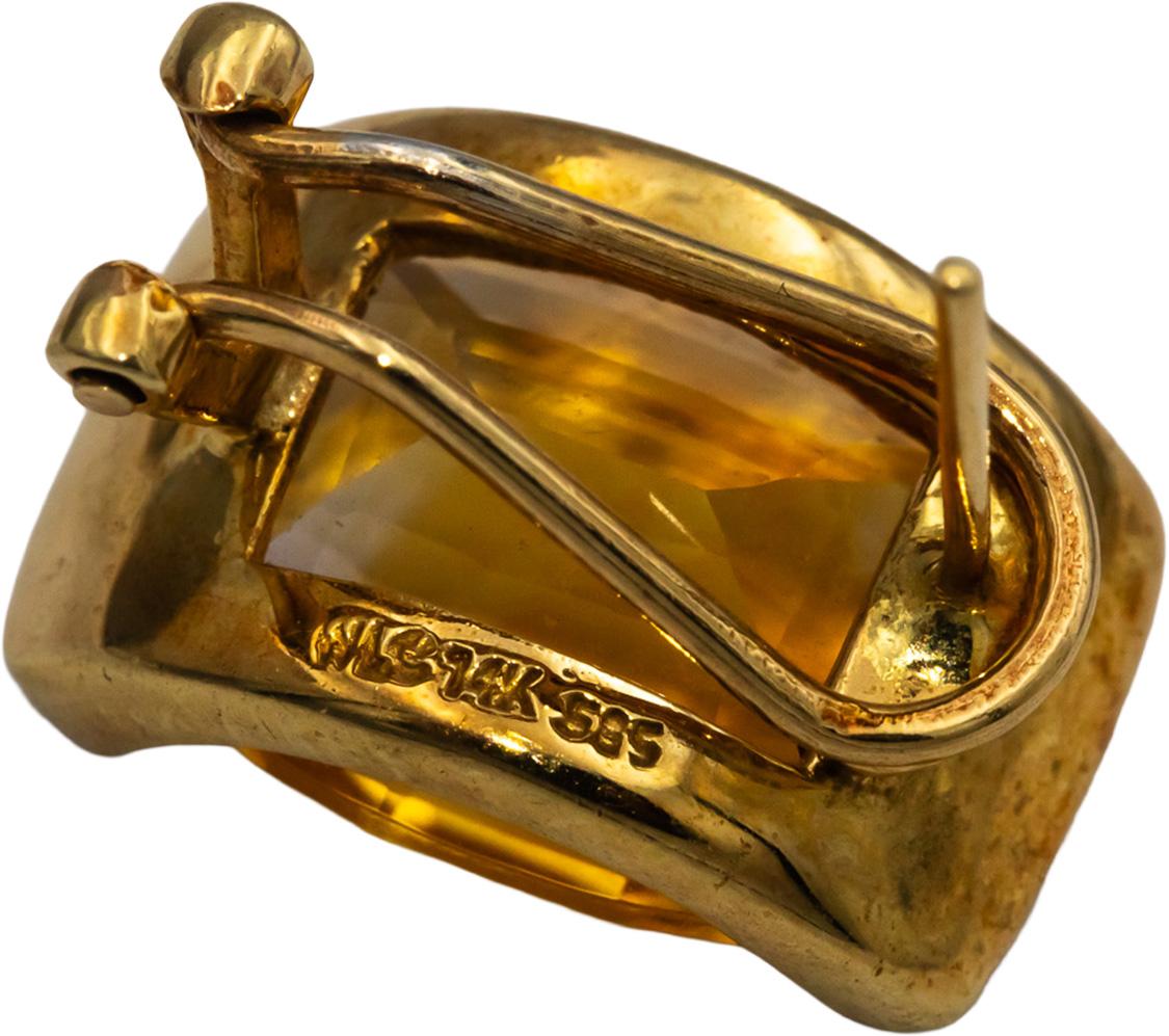 14k Yellow and White Gold Citrine and Diamond Earrings 13.08CTW