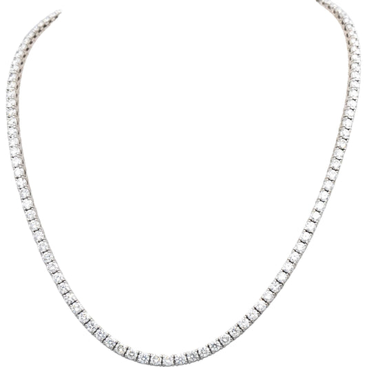 14k White Gold VS Round Diamond Tennis Necklace 15.93CT