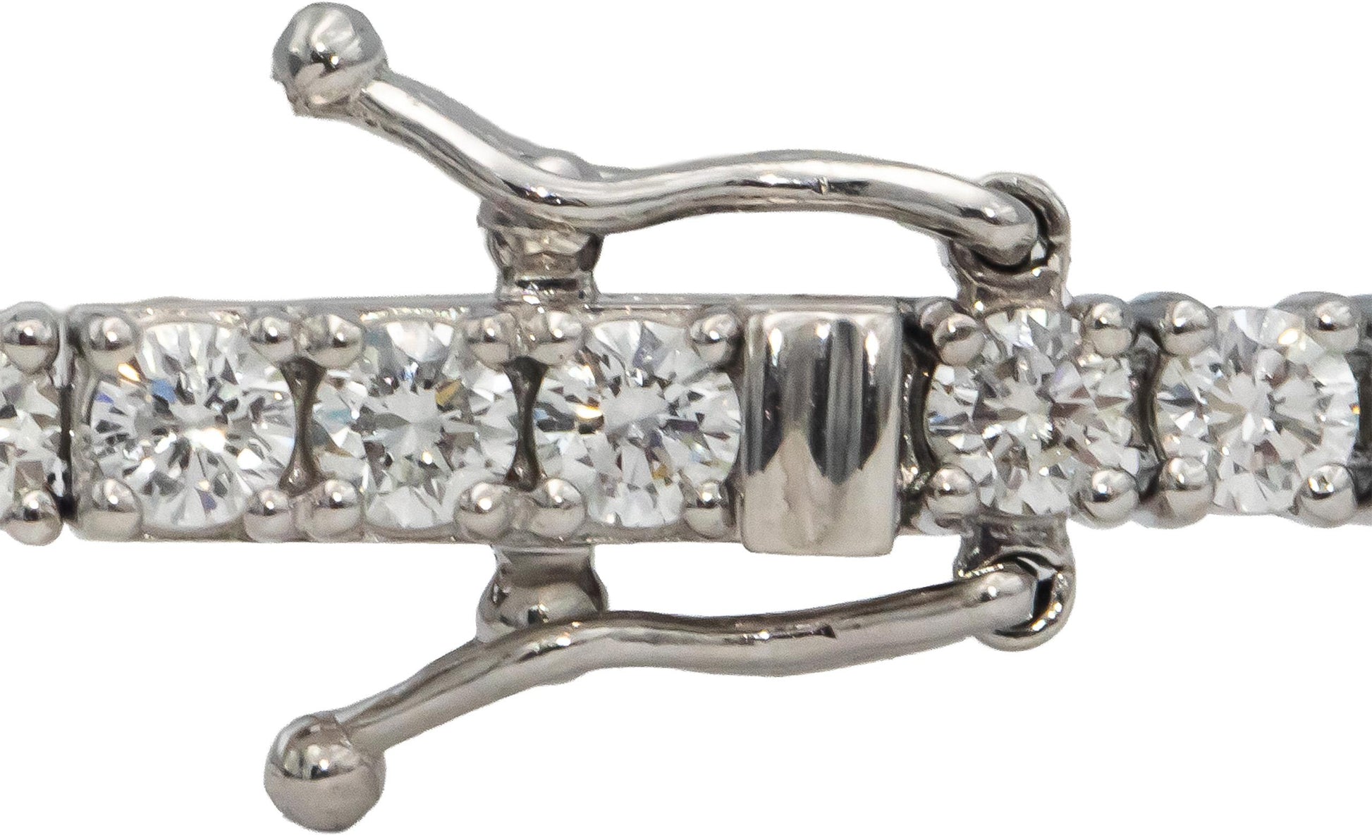 14k White Gold VS Round Diamond Tennis Bracelet 4.37CT