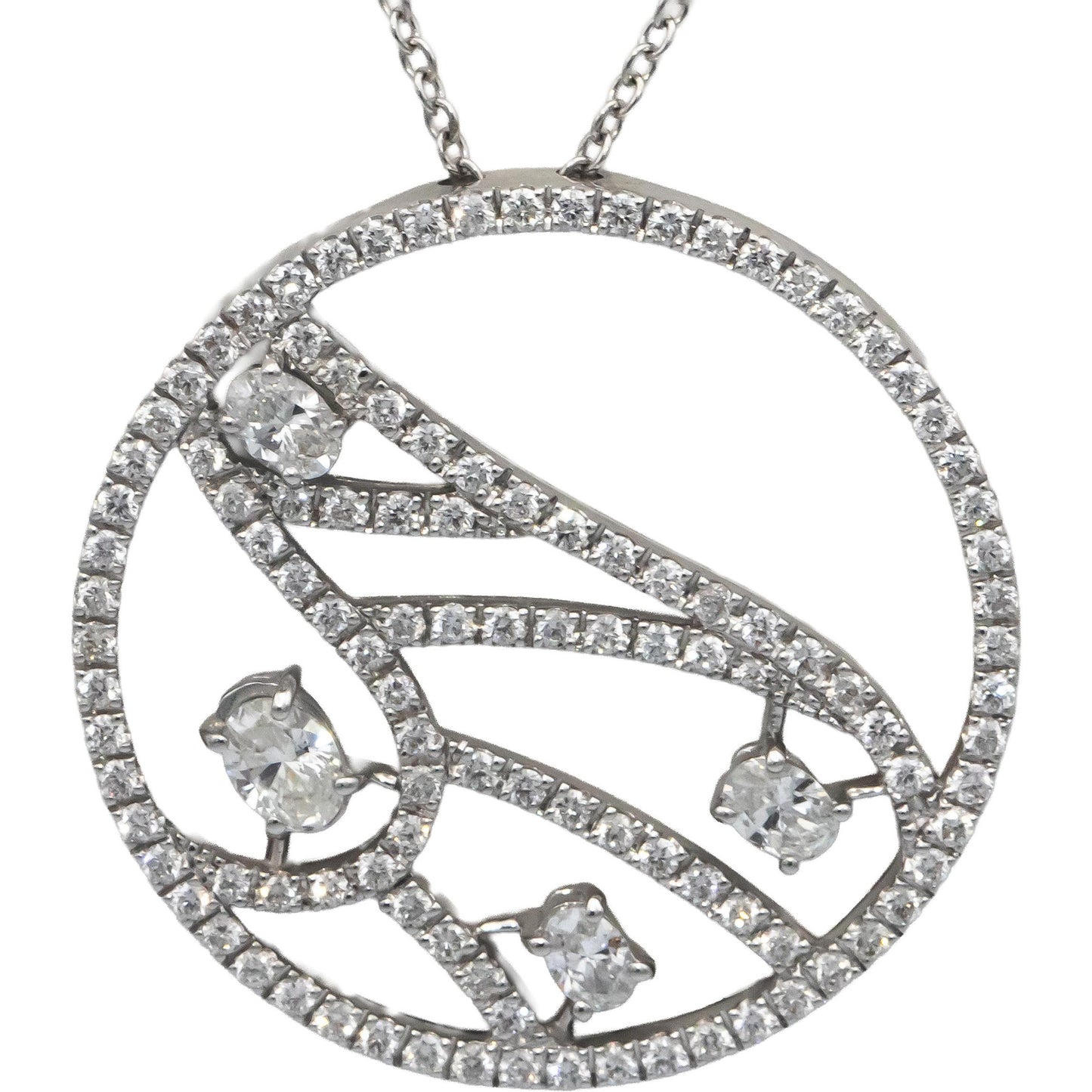 DAMIANI BATTITO 18k White Gold VS Diamond Pendant Necklace 2.0CT