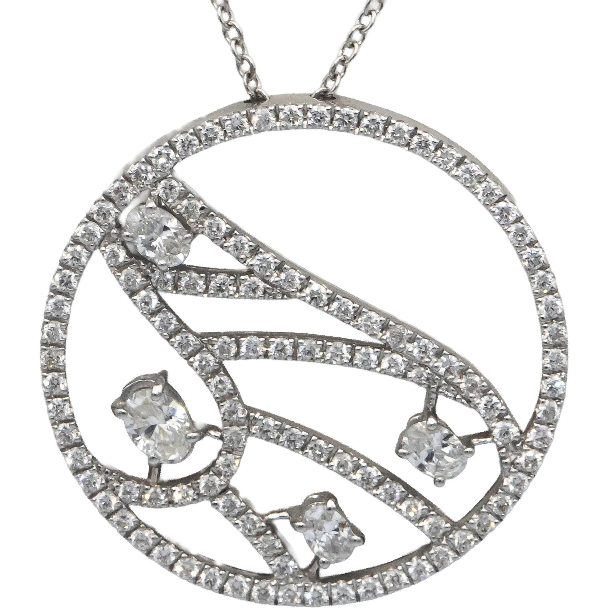 DAMIANI BATTITO 18k White Gold VS Diamond Pendant Necklace 2.0CT