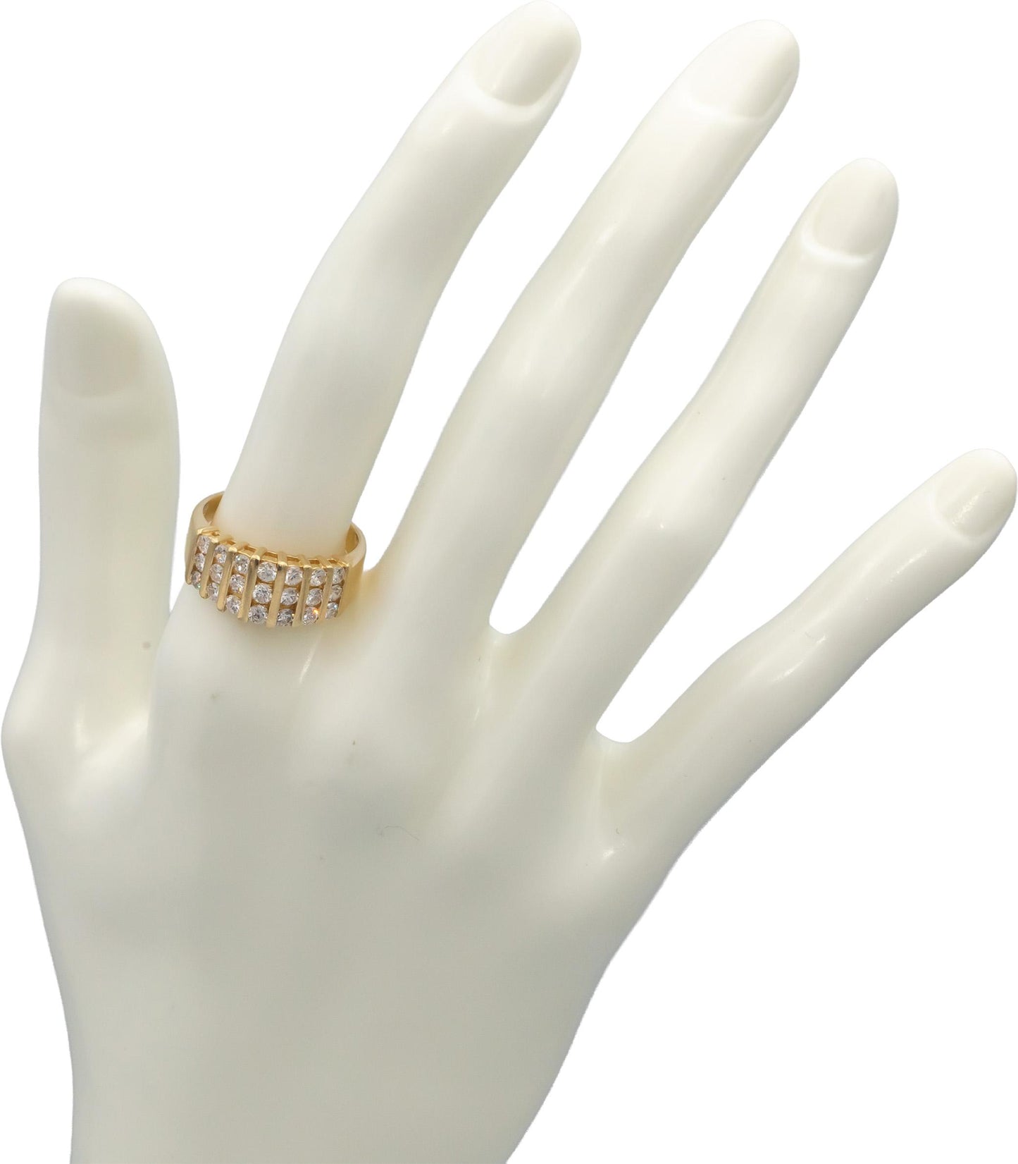 14k Yellow Gold Round Channel Set Diamond Band Ring 0.75CT Size 7.5
