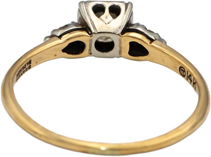 14k Yellow & White Gold Diamond Engagement Ring .50CT w/ 0.44CT Center Size 7.75