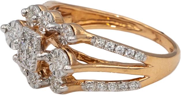 18k Rose Gold Round Diamond Cocktail Ring 0.50CT Size 6.5