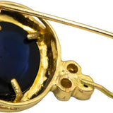 14k Yellow & White Gold Diamond and Synthetic Sapphire Dangle Earrings 8.10CTW