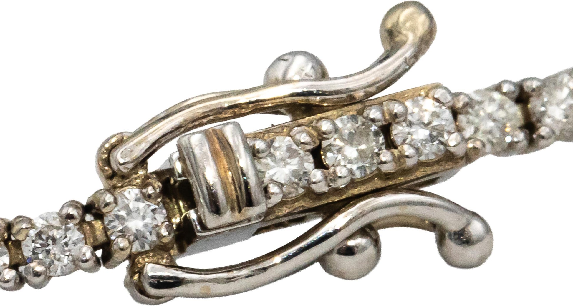 14k White Gold Round Diamond Tennis Bracelet 1.90CT