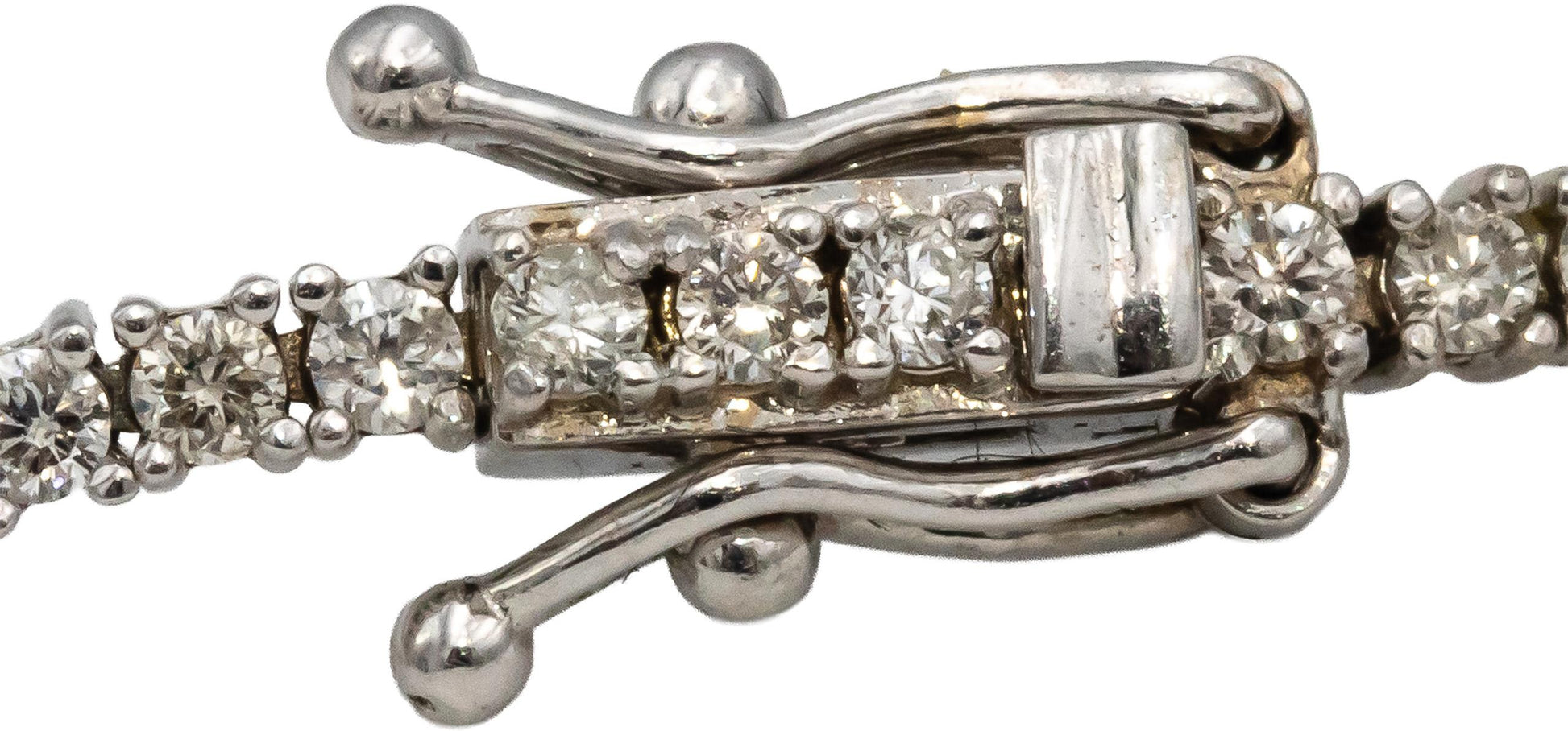 14k White Gold Round Diamond Tennis Bracelet 1.72CT