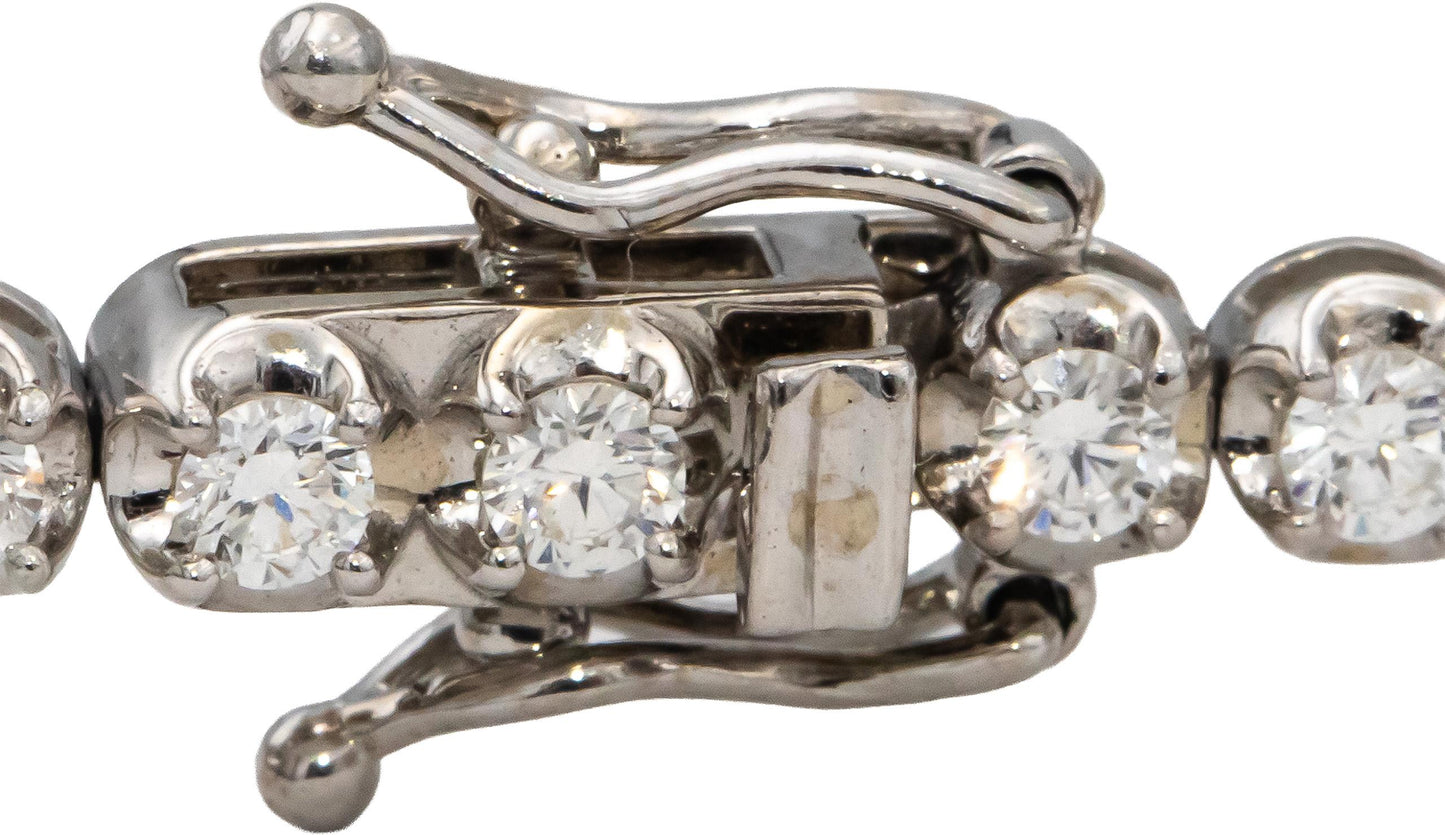 14k White Gold VS Round Diamond Tennis Bracelet 2.65CT