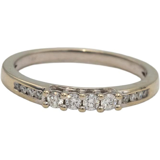 14k White Gold Round Diamond Band Ring 0.22CT Size 7