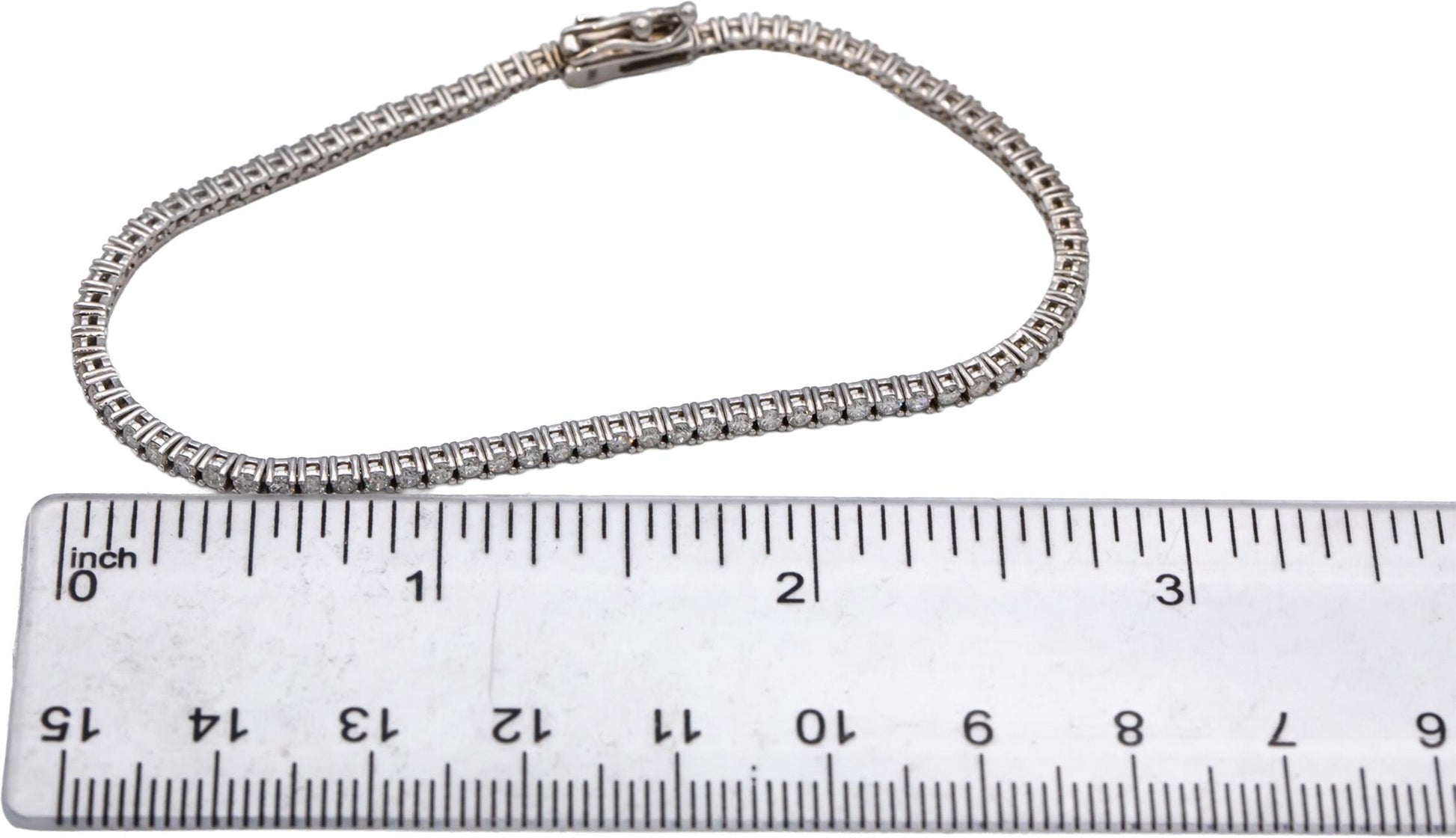 14k White Gold Round Diamond Tennis Bracelet 1.90CT