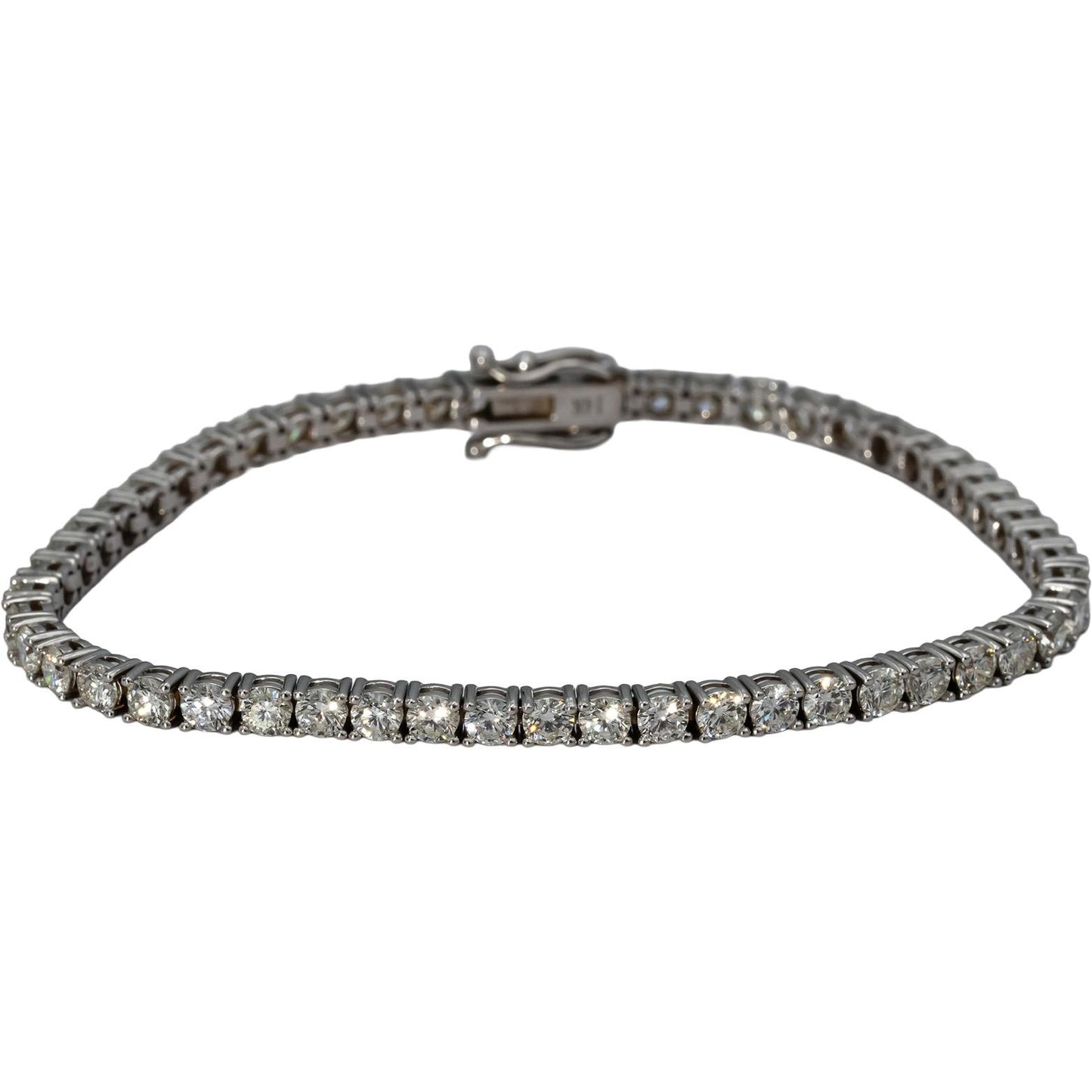 14k White Gold VS Round Diamond Tennis Bracelet 5.72CT