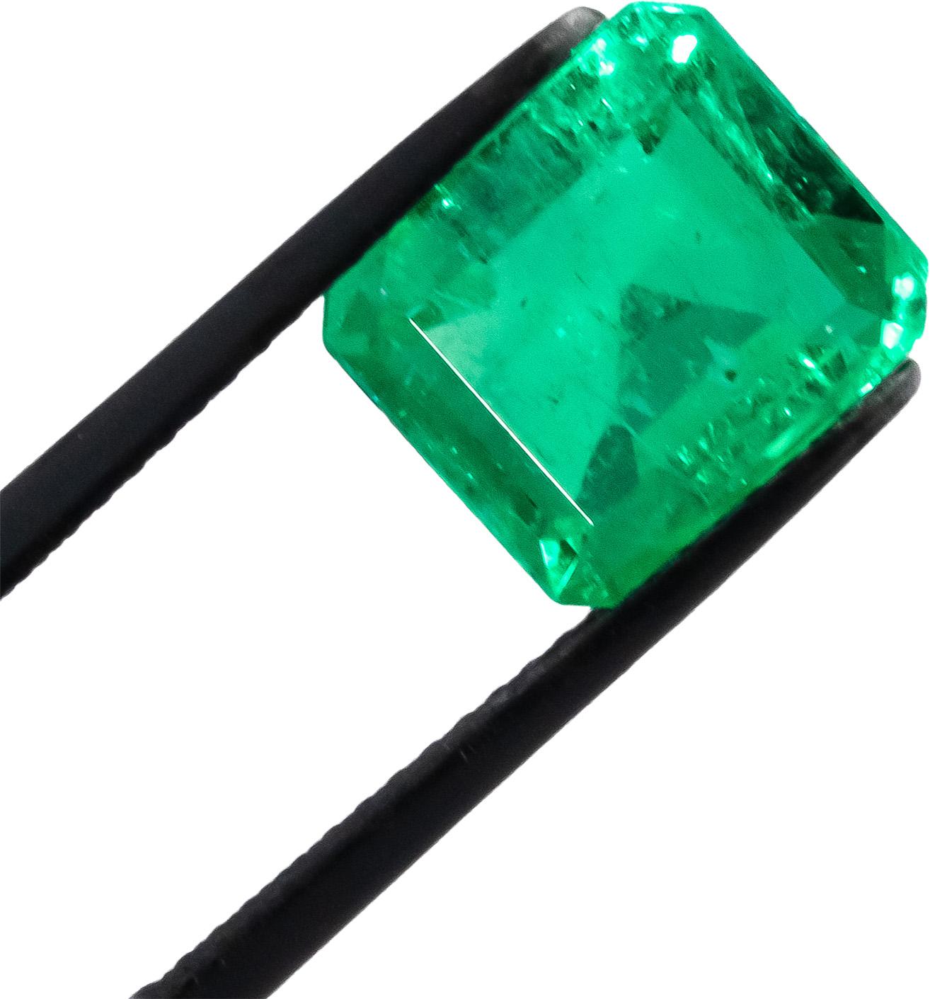 GIA Certified Octagonal Cut Natural Colombian Emerald Loose Gemstone 3.80CT