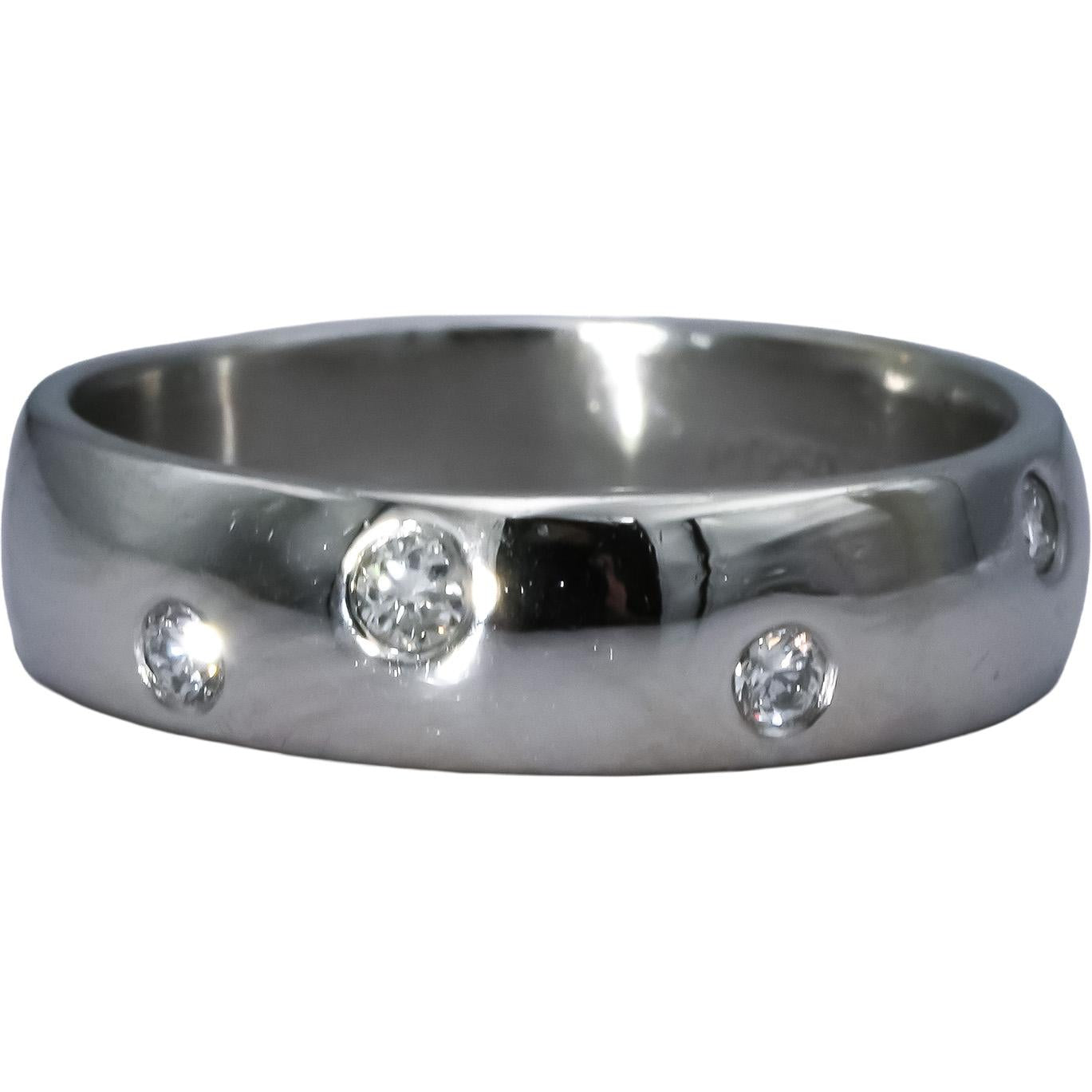BAILEY BANKS & BIDDLE Platinum 950 VS Round Diamond Band Ring 0.15CT Size 6