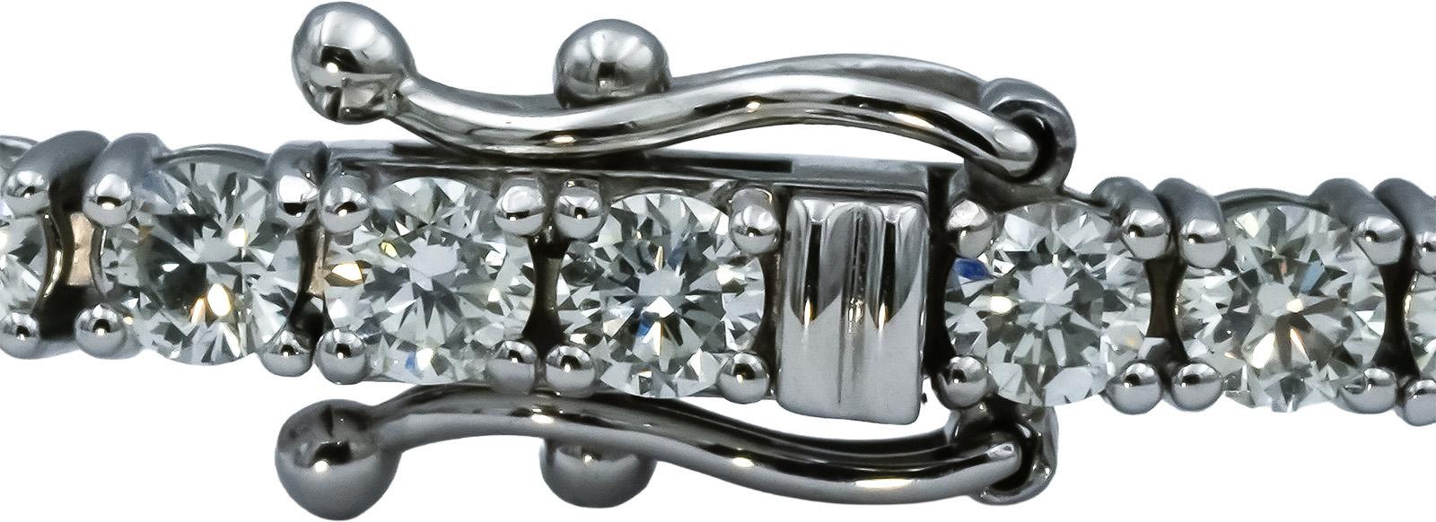 14k White Gold VS Round Diamond Tennis Bracelet 4.95CT