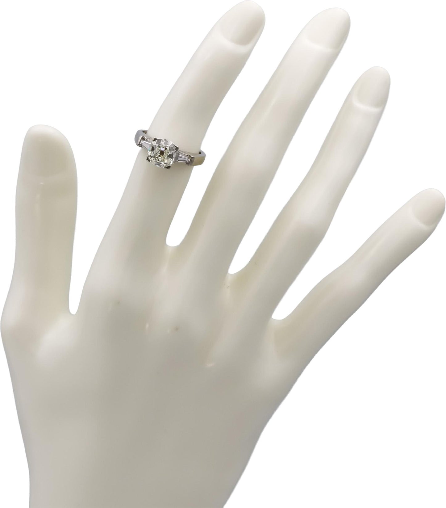 GIA Platinum SI1/J Old Mine Diamond Engagement Ring 2.32CT w/ 2.02CT Center