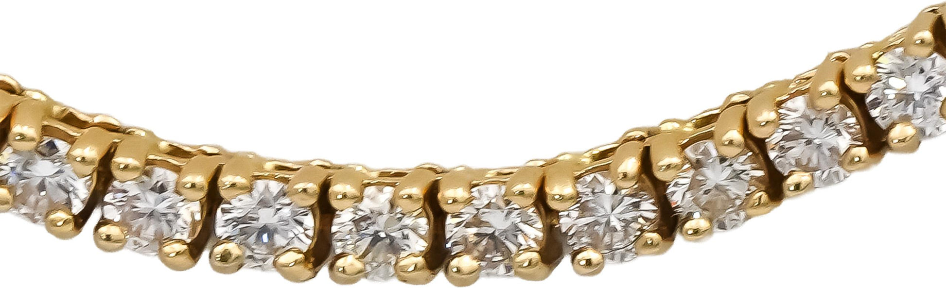 14k Yellow Gold Round Diamond Tennis Necklace 11.31CT
