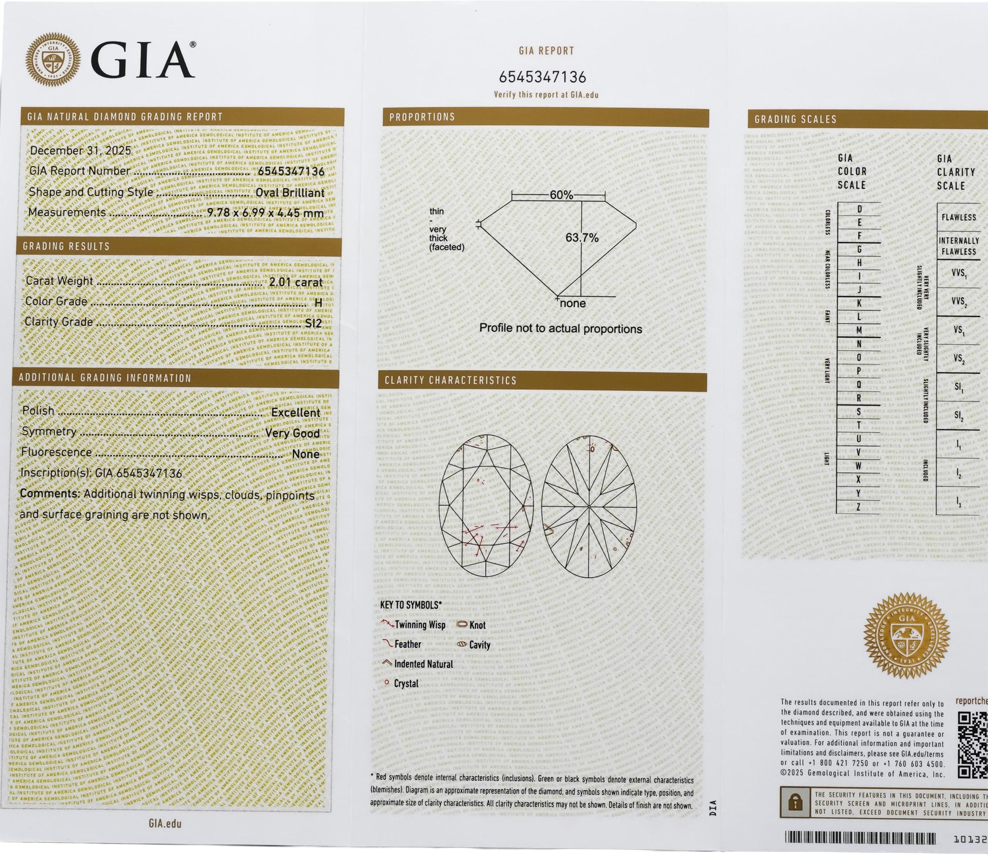 GIA Certified SI2/H Oval Brilliant Cut Loose Diamond Stone 2.01CT