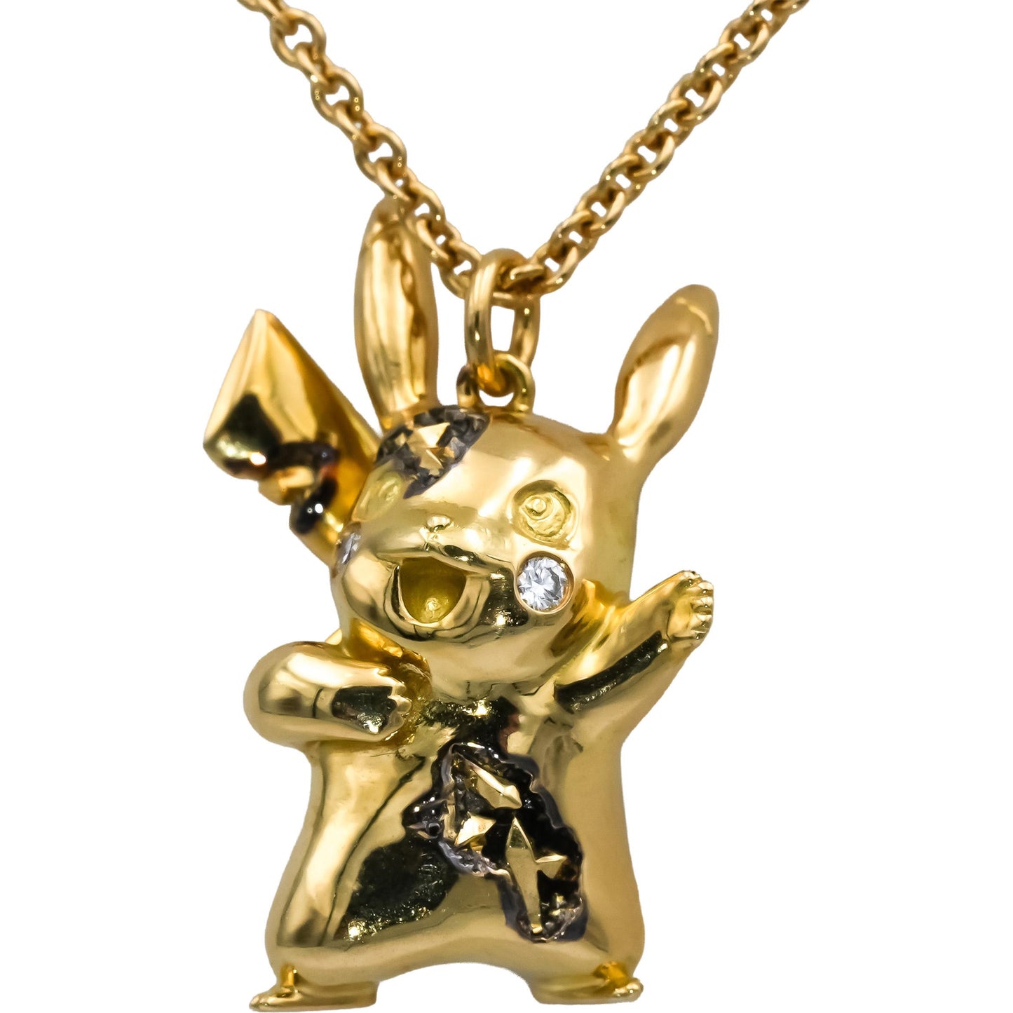 TIFFANY & CO. 18k Gold Arsham Studios Pokémon Pikachu Pendant Necklace w/ Box