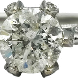 14k White Gold Round Diamond Engagement Ring 2.02CT w/ 1.52CT Center Size 7