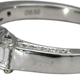 18k White Gold Diamond Engagement Ring 1.36CT w/ 1.06CT Center Size 6.75