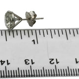 14k White Gold Round Diamond Martini Setting Stud Earrings 4.04CT