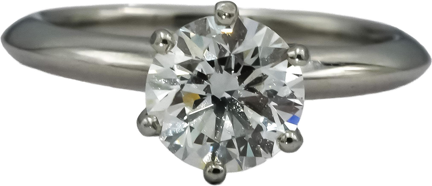 GIA TIFFANY & CO. Platinum VS1/I Diamond Solitaire Engagement Ring 1.06CT Size 4