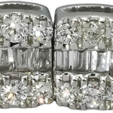 10k White Gold Round and Baguette Cut Diamond Line Bracelet 6.0CT