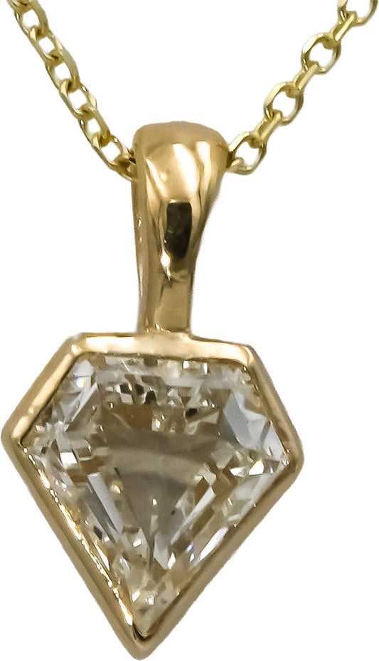 GIA Certified SI1/K Shield Step Cut Diamond Pendant Necklace 1.0CT