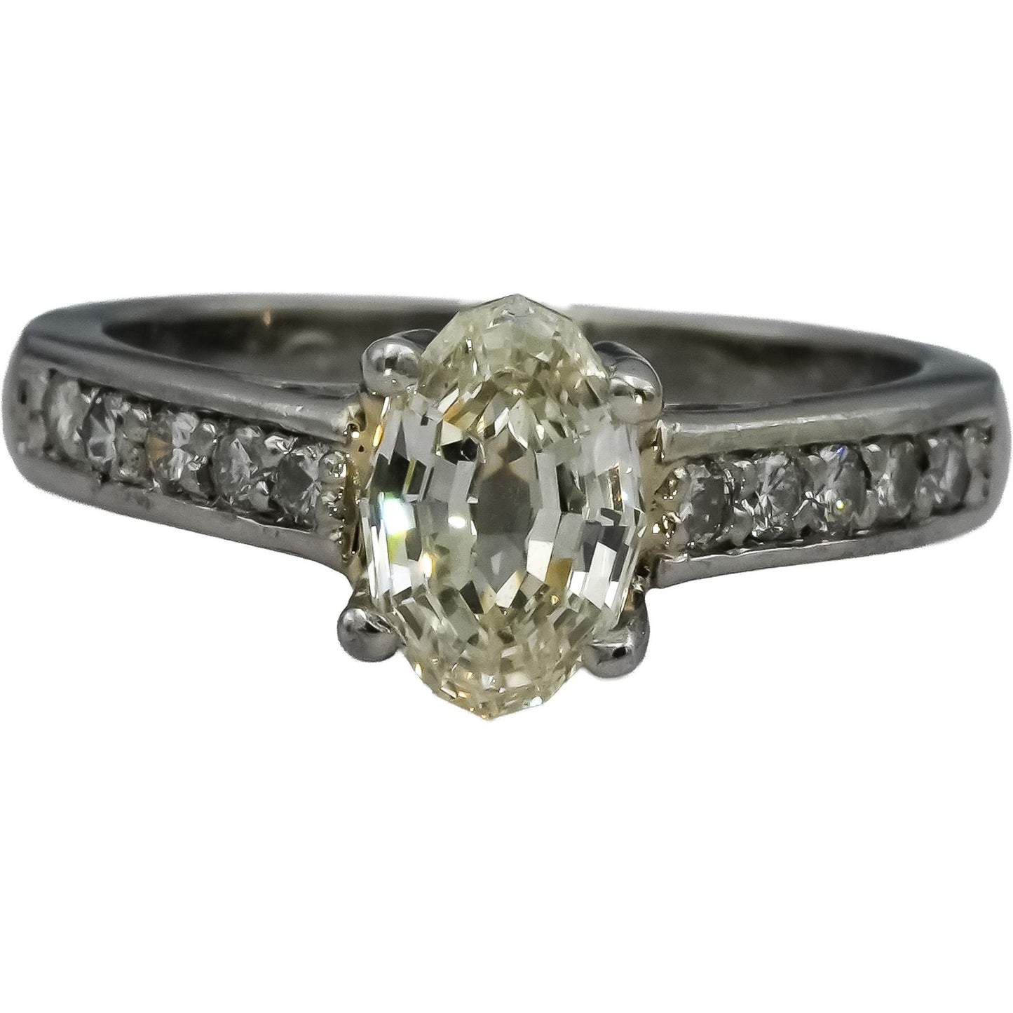 Platinum VS Diamond Engagement Ring 1.28CT w/ 1.03CT Center Size 5.25