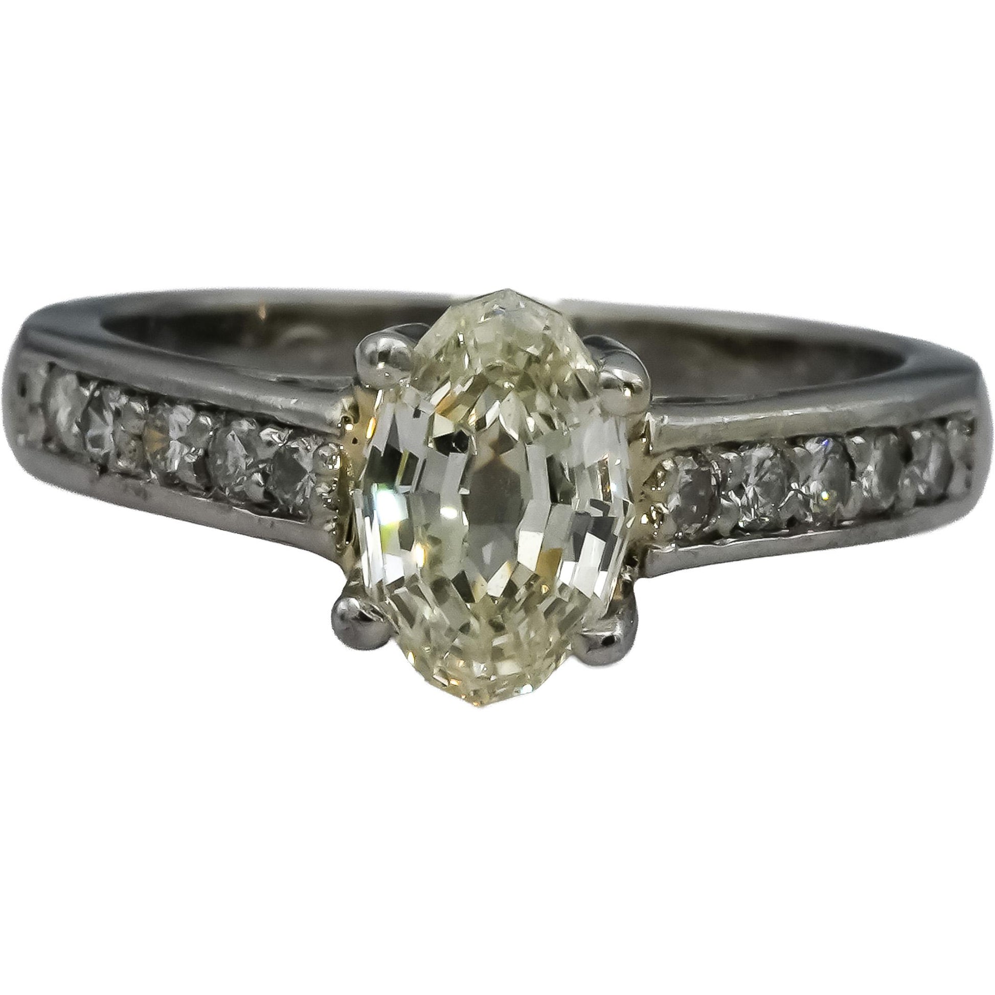 Platinum VS Diamond Engagement Ring 1.28CT w/ 1.03CT Center Size 5.25