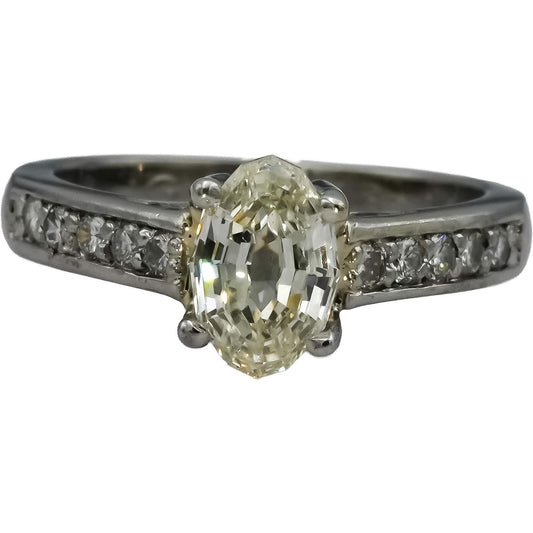 Platinum VS Diamond Engagement Ring 1.28CT w/ 1.03CT Center Size 5.25