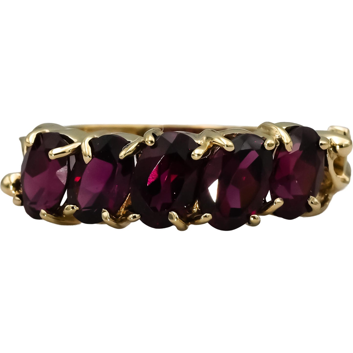 10k Yellow Gold Oval Cut Pink Tourmaline Band Ring 1.25CT Size 8