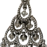 10k White Gold Round Diamond Dangle Earrings 0.45CT