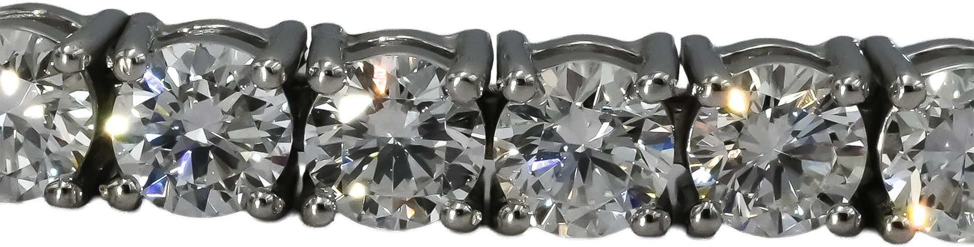 14k White Gold VS Round Lab-Grown Diamond Tennis Bracelet 6.82CT