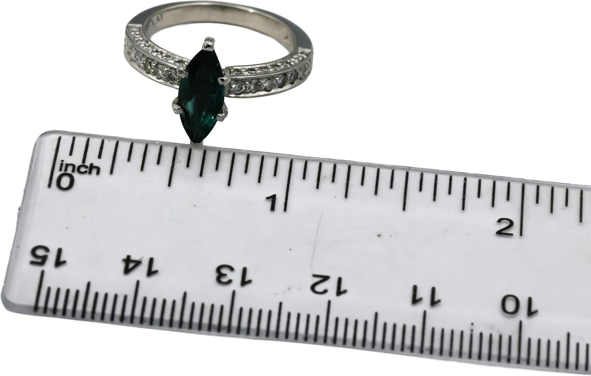 Platinum Diamond and Tourmaline Cocktail Ring 1.55CT Size 5.75