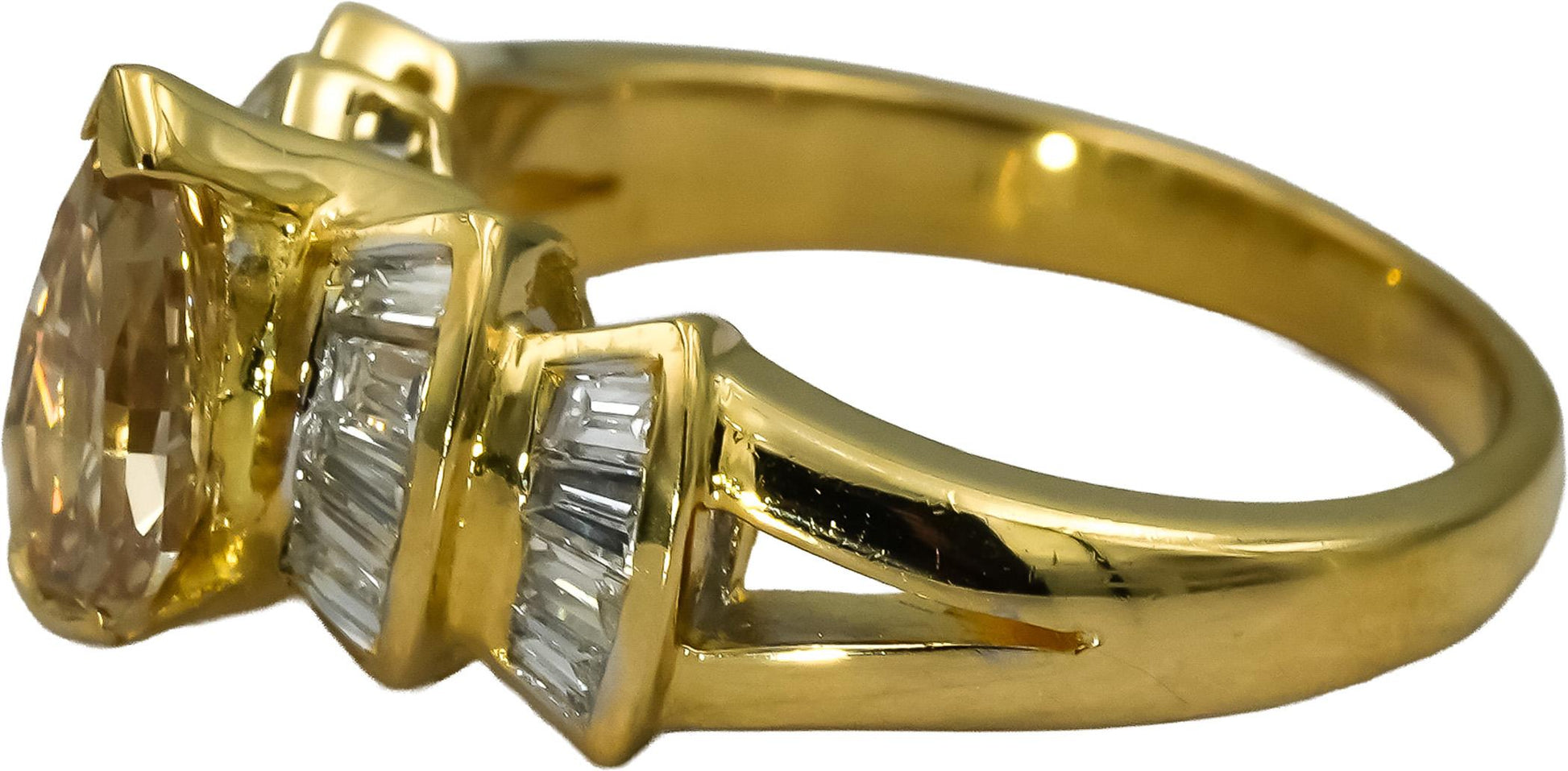 18k Yellow Gold VS Diamond Cocktail Ring 1.29CT w/ 0.94CT Center Size 6