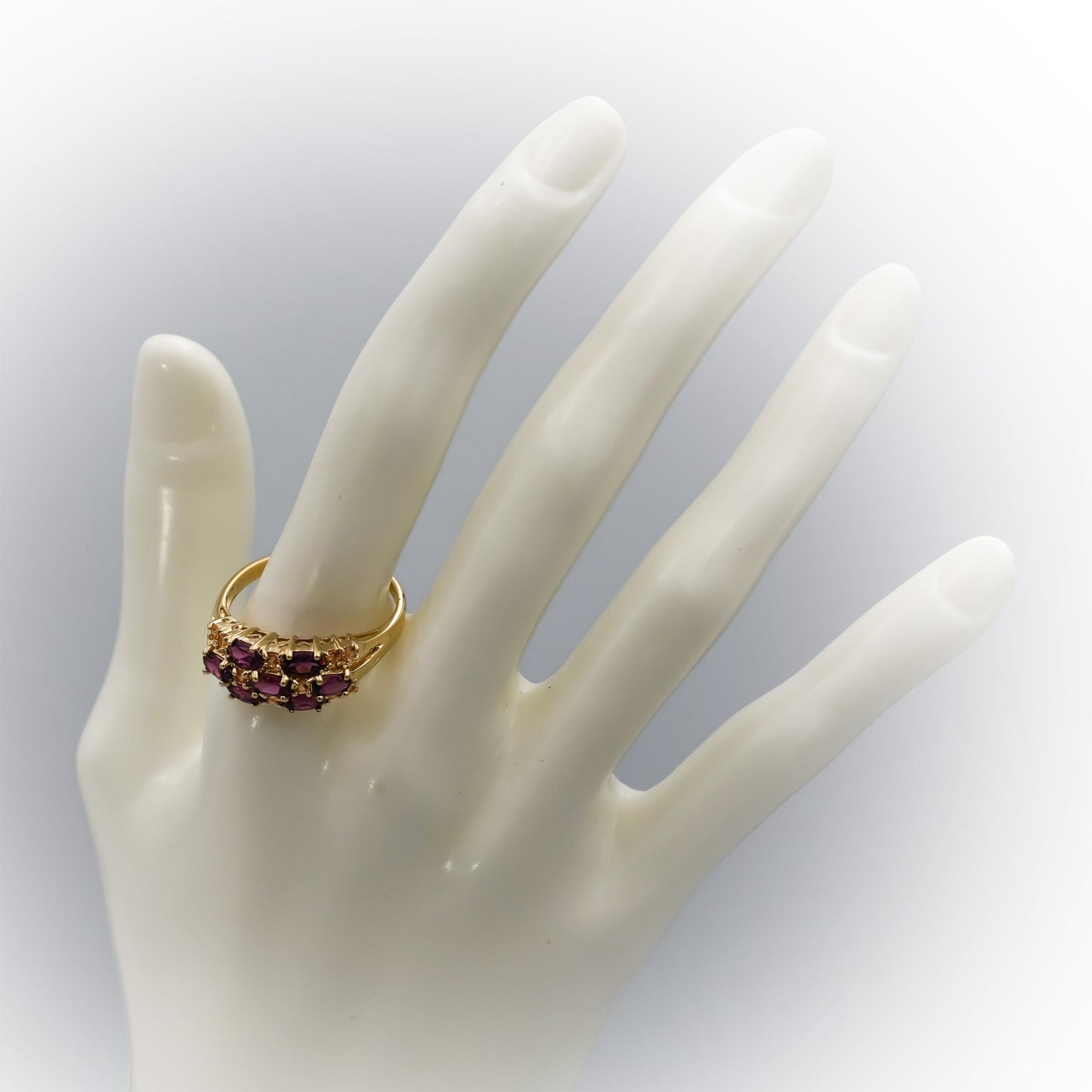 14k Yellow Gold Tourmaline and Citrine Band Ring 1.35CT Size 11