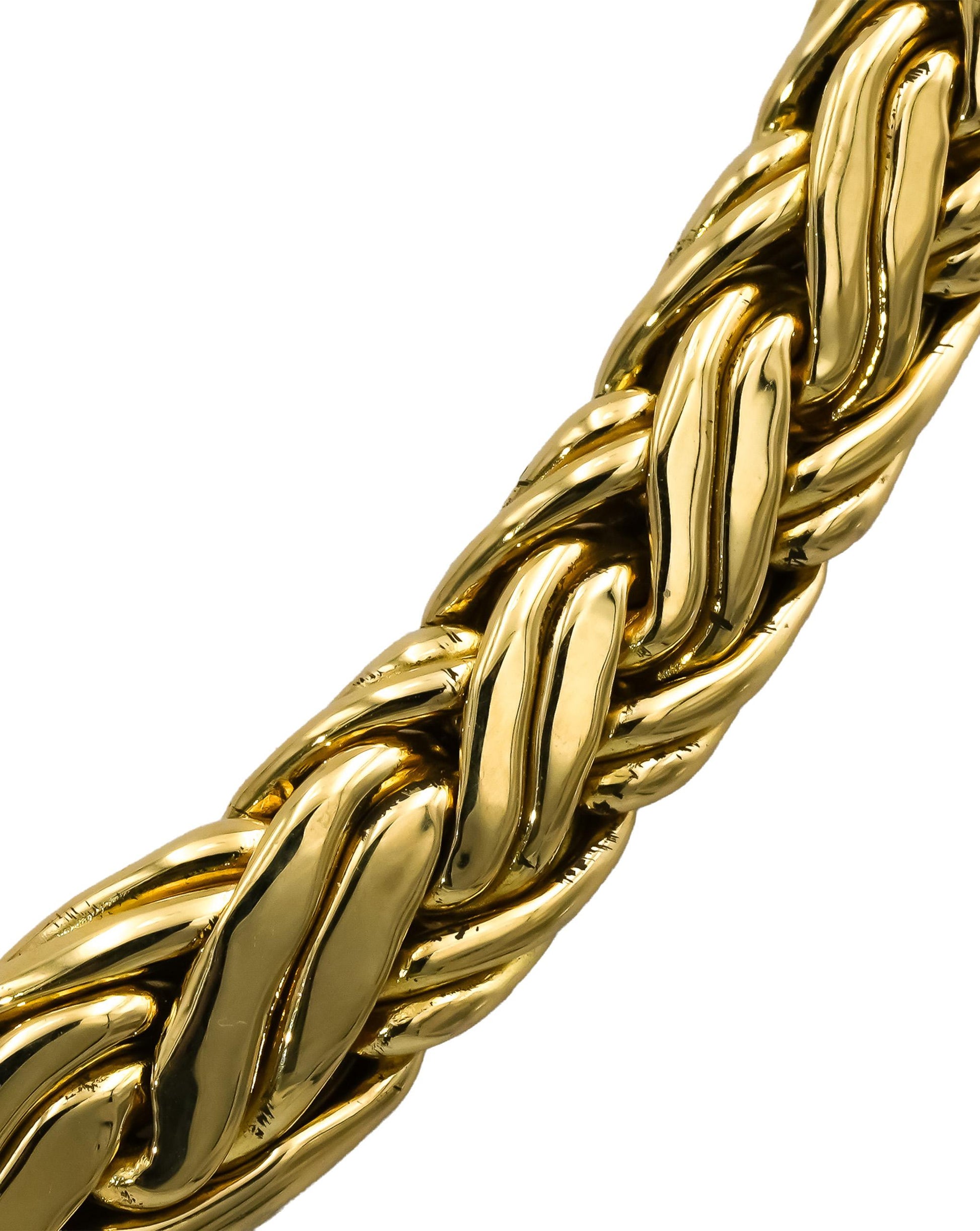 TIFFANY & CO. 18k Yellow Gold Byzantine Graduated Width Necklace