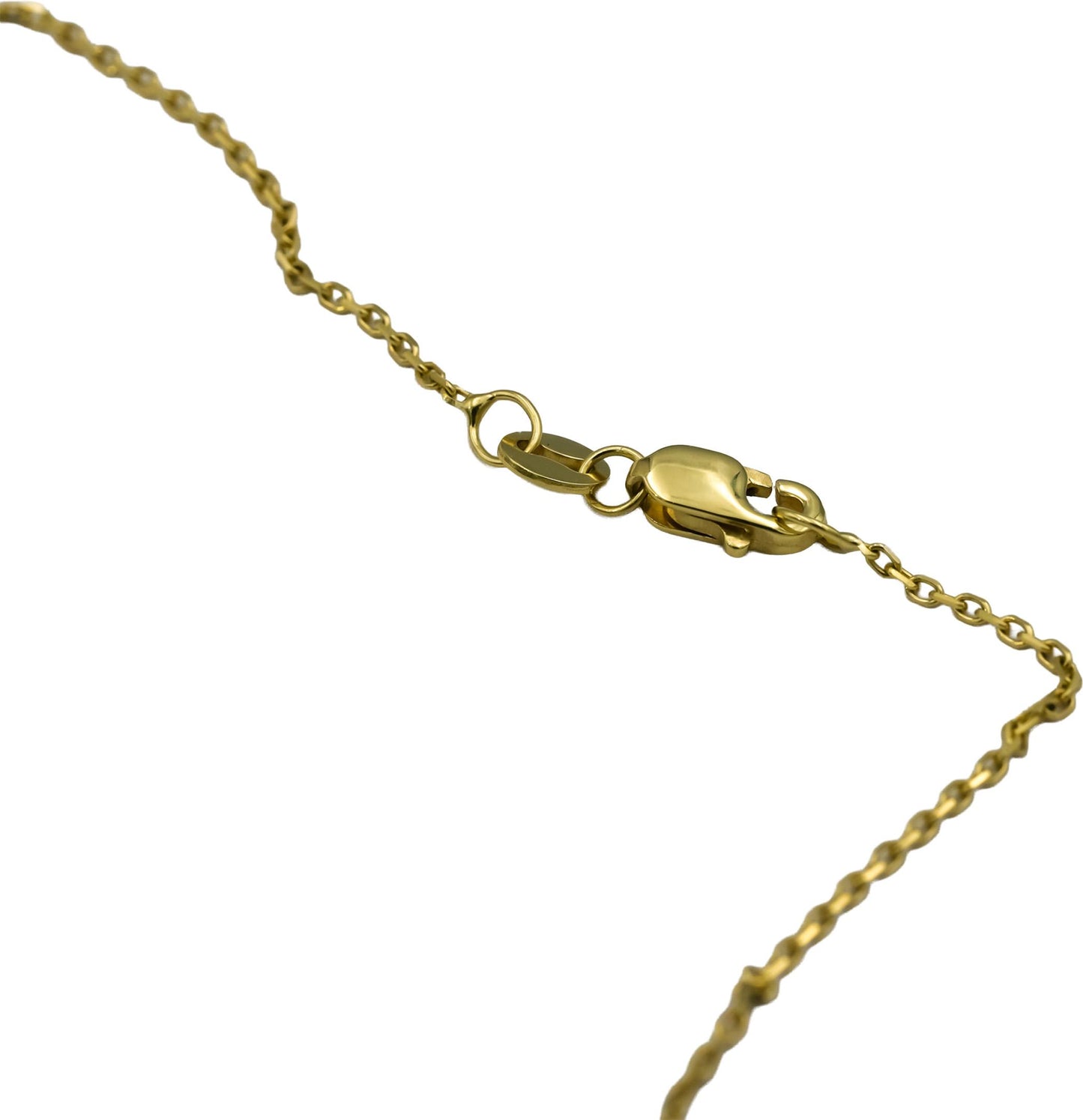 GIA 14k Yellow Gold SI1/I Trillion Step Cut Diamond Pendant Necklace 1.08CT
