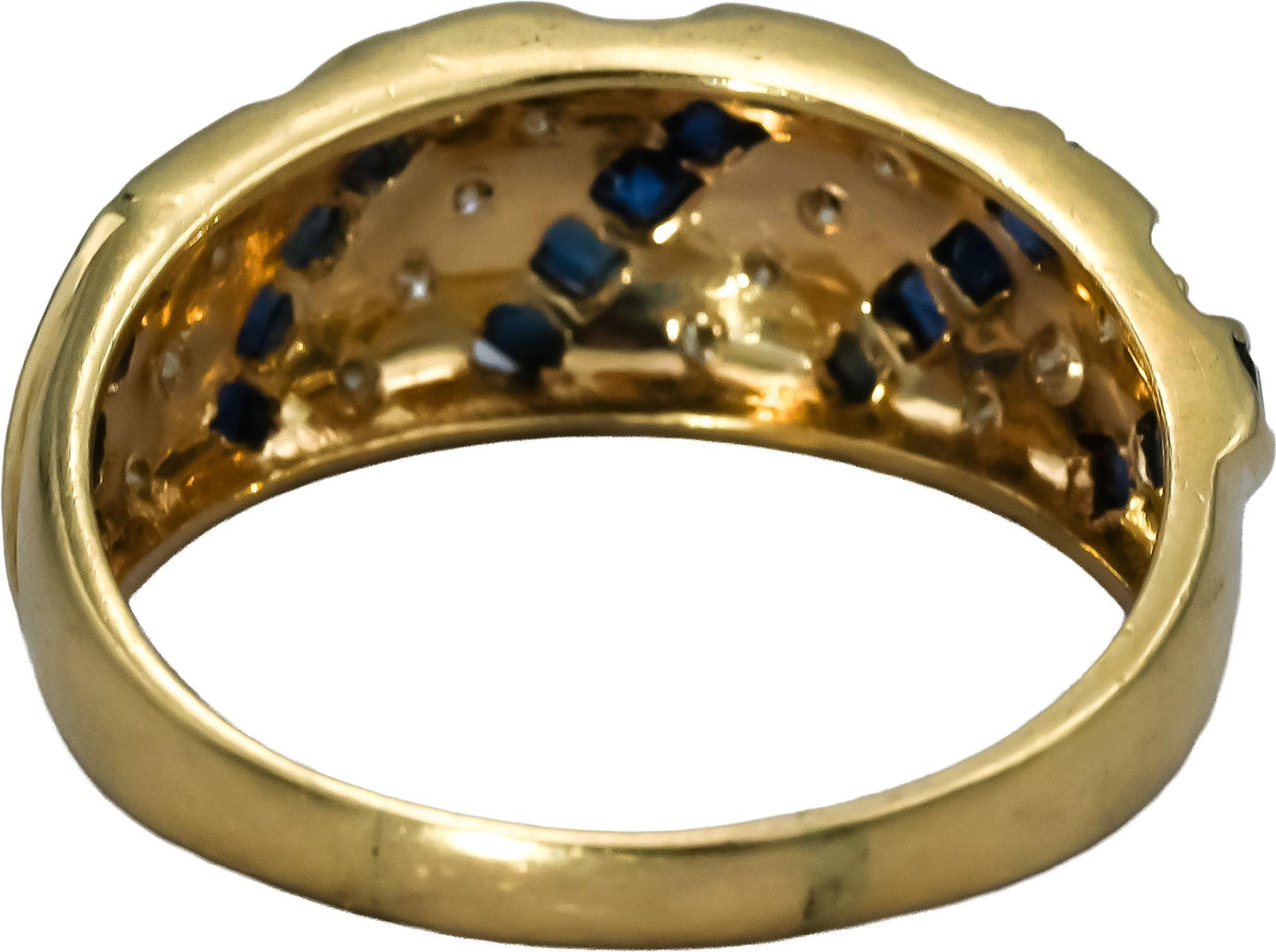 14k Yellow Gold Diamond and Sapphire Band Ring 1.0CT Size 9