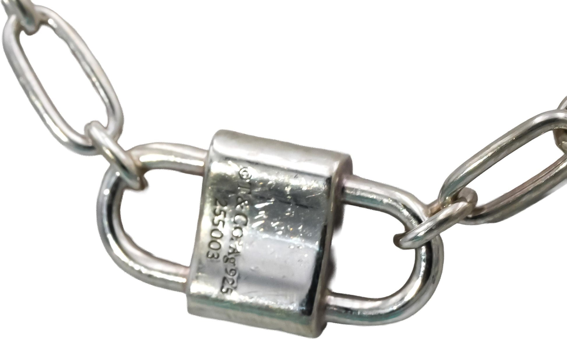 TIFFANY & CO. Sterling Silver 1837 Padlock Charm Necklace w/ Box 800.00 Retail