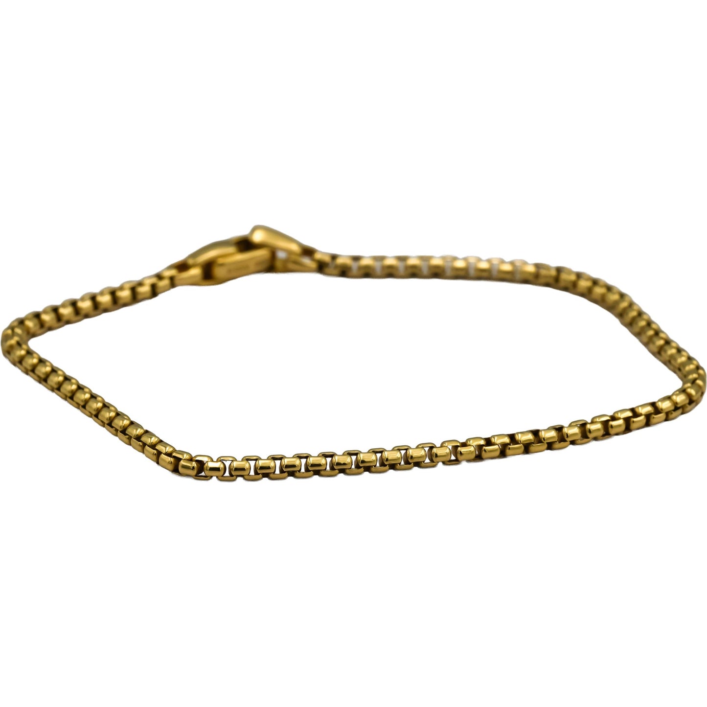 DAVID YURMAN 18k Yellow Gold 2.4mm Wide Box Link Bracelet w/ Box 2500 Retail
