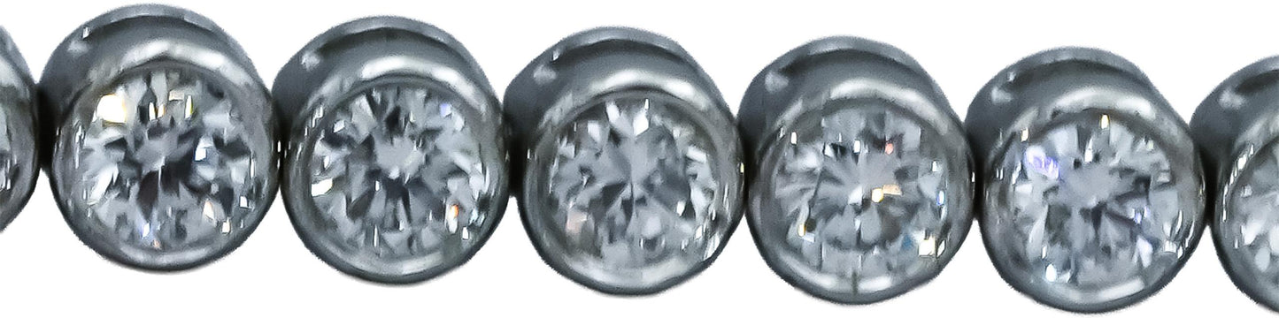 14k White Gold VS Round Bezel Set Diamond Tennis Bracelet 2.36CT