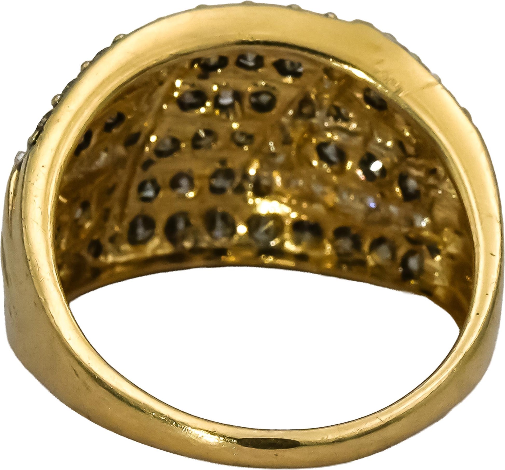 14k Yellow Gold Round Diamond Cluster Ring 0.75CT Size 6.25