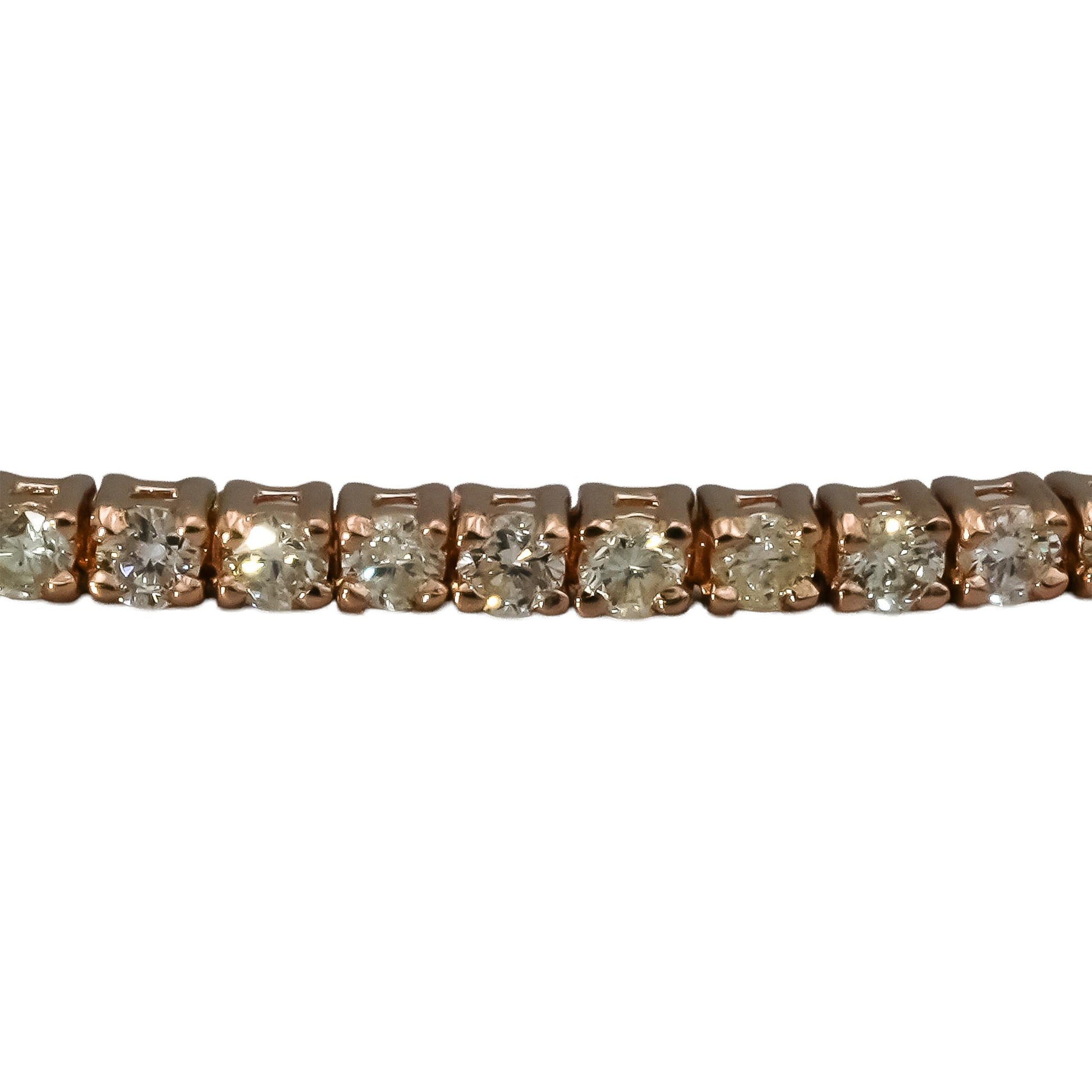 14k Rose Gold Round Diamond Tennis Bracelet 1.70CT 72 Pieces