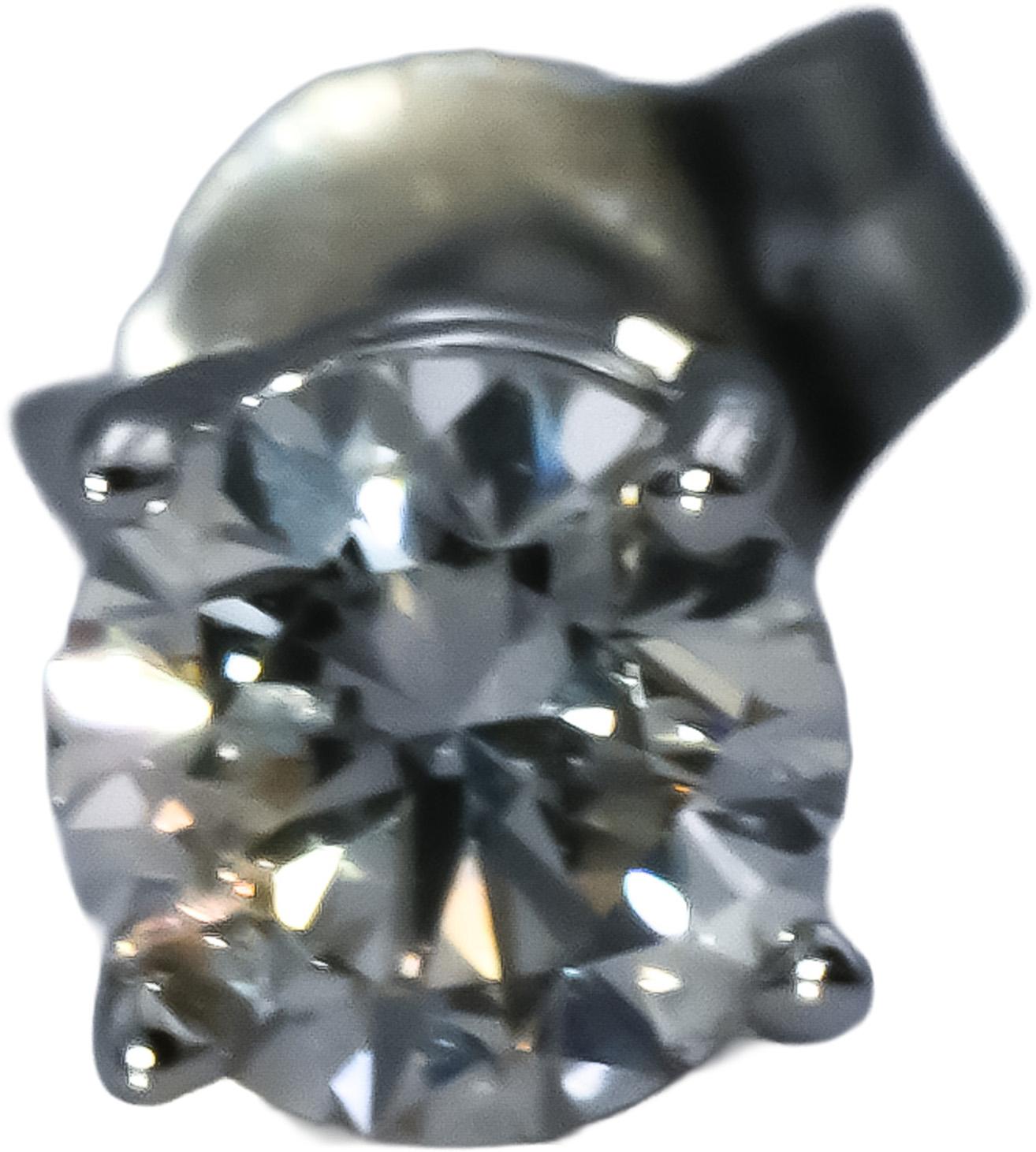 14k White Gold Round Diamond Stud Earrings 0.61CT