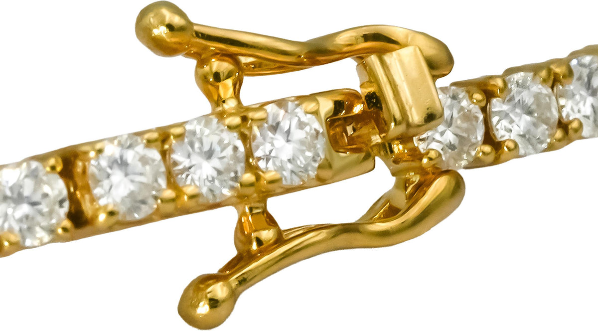 14k Yellow Gold VS1-VS2/D-F Lab-Grown Diamond Tennis Bracelet 3.49CT
